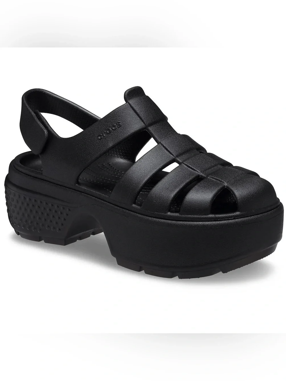 Crocs Black Stomp Fisherman Iconic Crocs Comfort Chunky Platform Sandals Size 9
